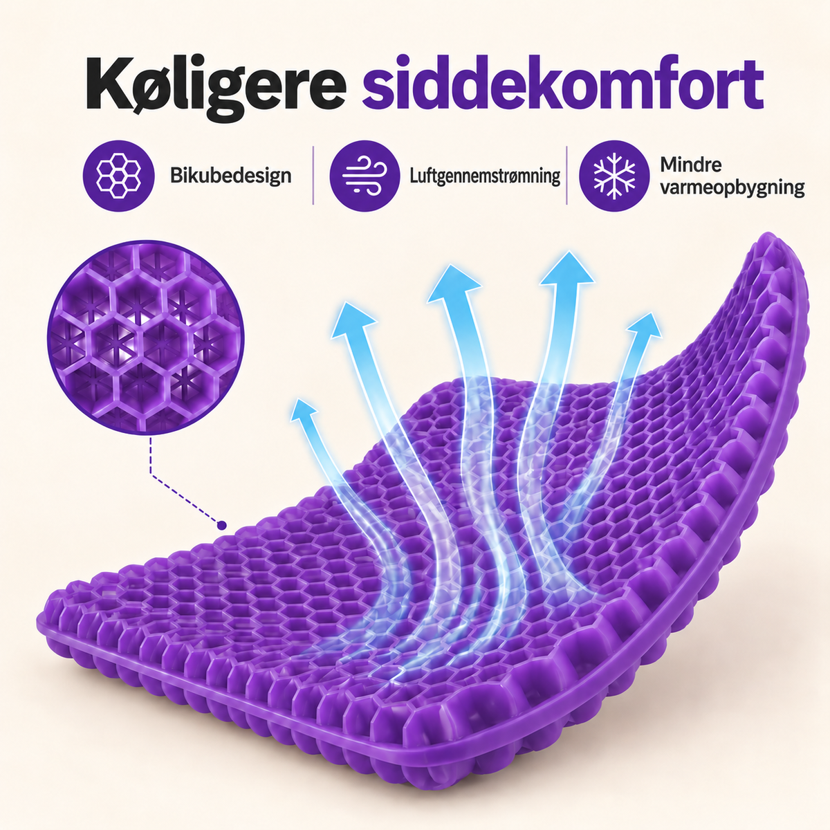 NeedyKnee SitteKomfort™ – Ergonomisk gelépude til sunde siddestunder