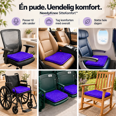 NeedyKnee SitteKomfort™ – Ergonomisk gelépude til sunde siddestunder