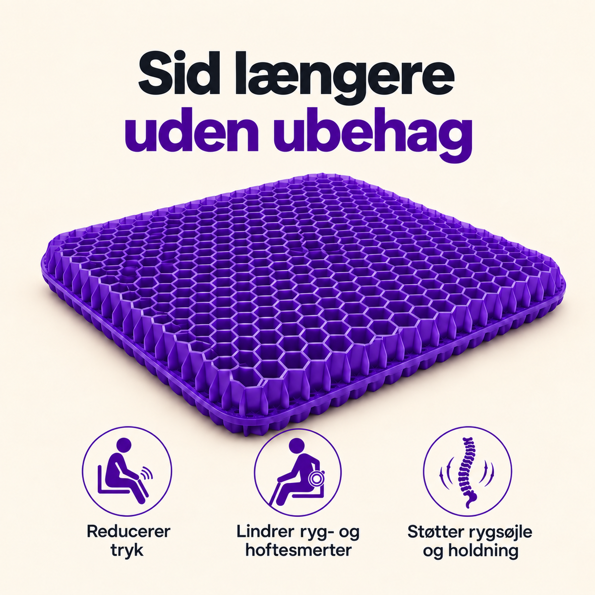 NeedyKnee SitteKomfort™ – Ergonomisk gelépude til sunde siddestunder